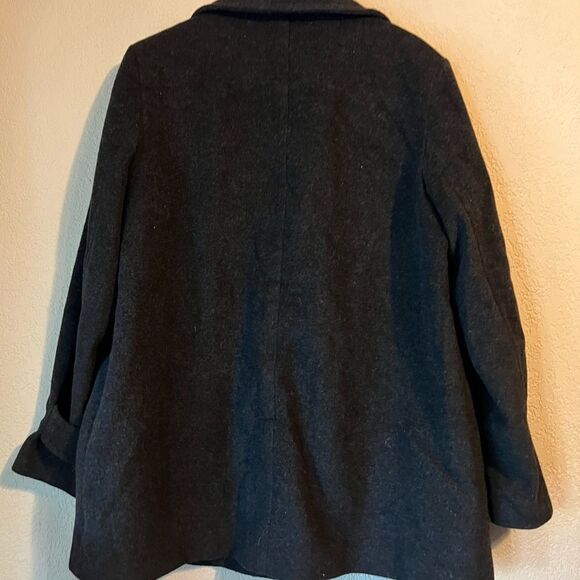 Lauren Ralph Lauren Wool Blend Charcoal Coat Size Large - Picture 2 of 6